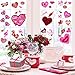 Tifeson 100 PCS Valentine's Day Window Clings Heart Static Stickers Decal - Removable Valentines Window Decals - Valentines Decorations