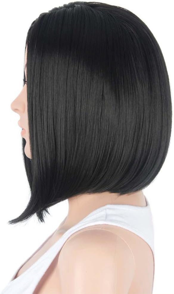 Galant Natural black Short Hair Wigs 14" Straight Any points Synthetic Daily Party Wig for Women Natural As Real Hair (14", black)