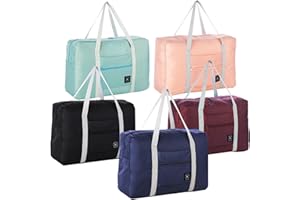 INVODA Travel Bag 5Packes Carry on Luggage Foldable Duffel Bag Sports Gym Bag Weekender Overnight Bag Water Resistant Nylon Travel Duffel for Men Women (5 PCS)
