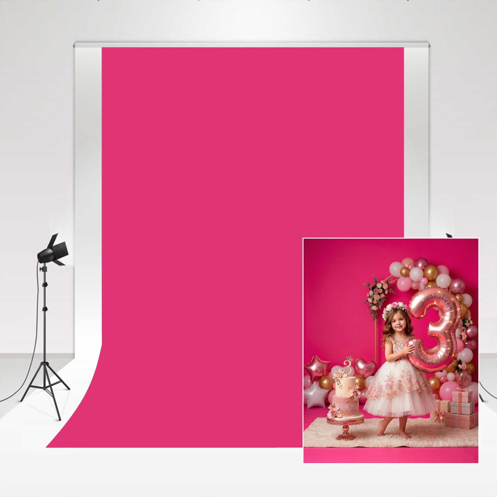 Kate Photography Background Rose Red Portrait Backdrop Pink Photocall Backdrop Babes princess Wedding Photo Booth 1.5x2.2m/5x7ft Soft Microfiber Baby Studio Photo Background Props — image 1