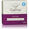 Caprina Fresh Goat’s Milk Soap Bar, Shea Butter, 3.2 oz (3 Pack), Cleanses Without Drying, Biodegradable Soap, Moisturizing, Vitamin A, B2, B3, and More
