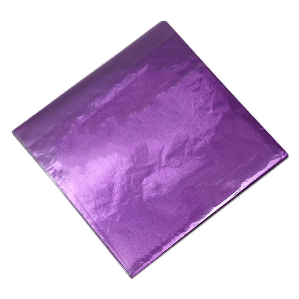 PABCK 500 Pcs 5 Colors Chocolate Wrappers Aluminium Foil Paper Wrapping Papers Square Sweets Lolly Paper Food Candy Tin Foil Wrapper for Candy Packaging Decoration (4x4 inches)
