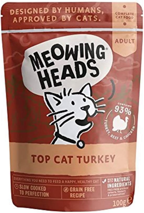 Meowing Heads Wet Cat Food TopCat Turkey 93 Natural Turkey