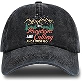 rofiowa Hiking Adjustable Washed Cotton Baseball Cap, Funny Retro Trucker Hat Gift for Men Women Dad Mom Hiking Lover