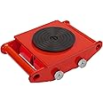 XCFDP Machine Skates, 6T Machinery Skate Dolly, 13200lbs Machinery Moving Skate, Machinery Mover Skate with 360° Rotation Cap, Heavy Duty Machine Dolly Skate for Industrial Moving Equipment, Red, 1pc