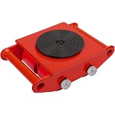XCFDP 6T Machinery Skate Dolly with 360&deg; Rotation Cap for Heavy Duty Moving | Carbon Steel 13200lbs Heavy Duty Machine Dolly Skate for Industrial Moving Equipment Red 1pc PU Rollers