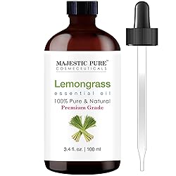 Majestic Pure Lemongrass Essential Oil with Glass