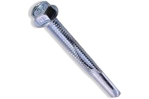 U-TURN FASTENERS, INC U-Turn Fasteners Self Tapping Screws - #12-24 x 2 Hex Washer Head Self-Drilling Tek Screw Zinc Plated Steel for Attaches Sheet Metal Steel or Steel to Metal | (Pack of 50)