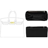 OAikor Purse Organizer Insert for Hermes Birkin, Lightweight Storage Divider for Luxury Handbag with YKK zipper Pocket, Premium Felt Large Capacity Bag Shaper(Birkin 30/ Black)