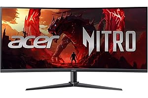Acer Nitro XZ0 34” Ultrawide Curved Gaming Monitor | QHD 3440x1440 | AMD FreeSync Premium | HDR 10 | 240Hz | 1ms | Display Po