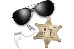 Huwane Ring Security Wedding Ring Bearer Gifts Secret Service Cosplay Set Police Spy FBI Toys Accessory, Include Acoustic Ear