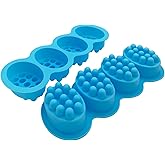 HTIAM 2 Pieces Silicone Bakeware Tool Massage Soap Mold Oval Massage Soap Bar Making Mould Silicon Candle Candy Chocolate Cake Baking Pans