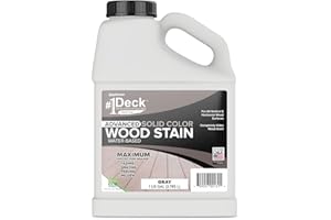 SAVERSYSTEMS #1 Deck Premium Advanced Solid Color Outdoor Wood Stain and Sealer in One – Water Based Sealant for Wood Decks, Fences, & Siding - 1 Gal - Made in USA - Gray