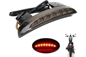 ANKIA Motorcycle Chopped Rear Fender Edge LED Brake License Plate Tail Light Stop Running Light Turn Signal Lamp for Harley S