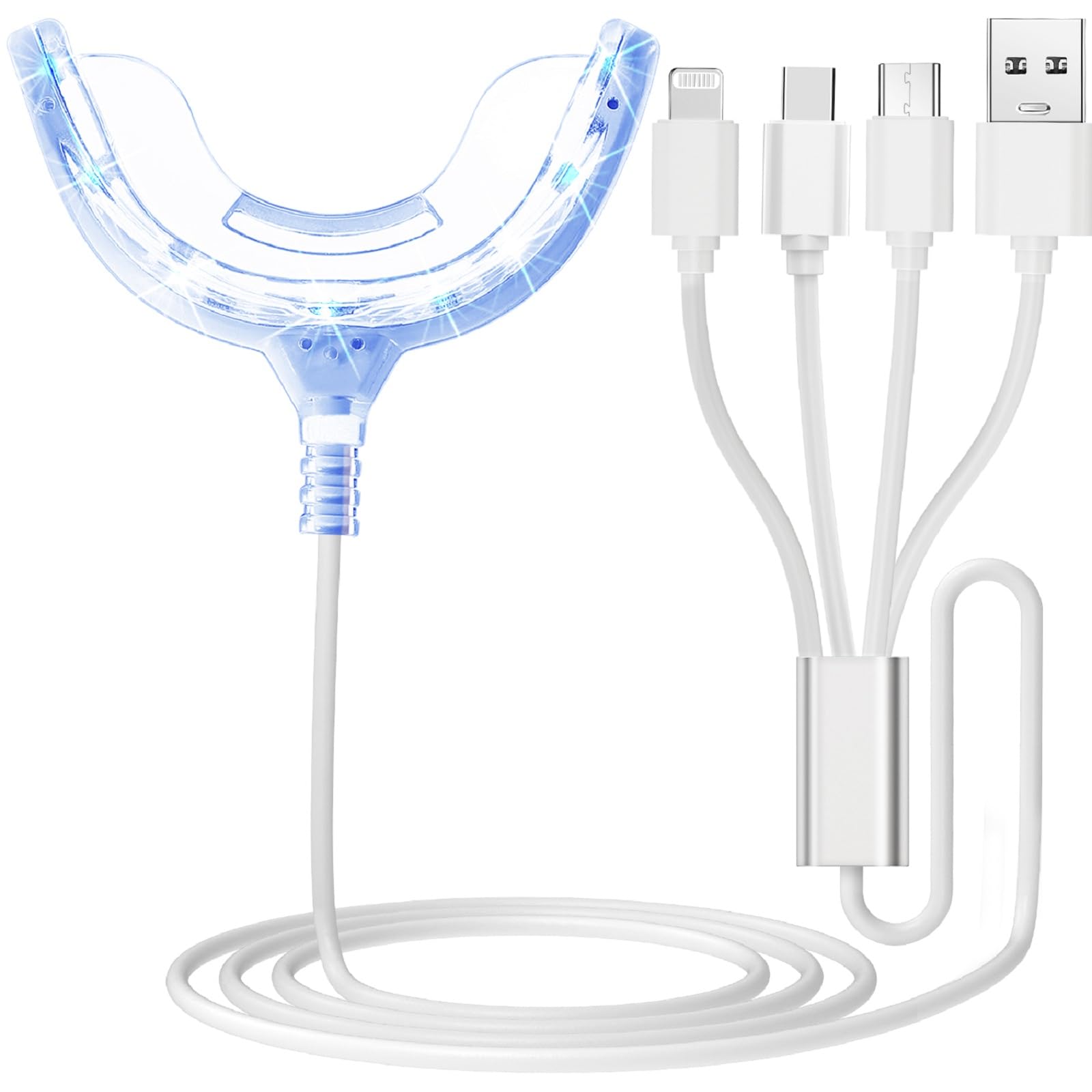 Photo 1 of Teeth Whitening Accelerator Light, 16x More Powerful Blue LED Light, Mouth Tray Teeth Whitening Enhancer Light Trays Connected with iPhone/Micro-USB Android/USB for Home Use