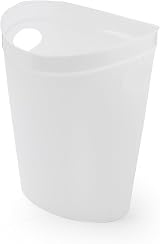 Addis 514806 Plastic Waste Bin 12 L White Carry Handle Flexible Circular Design