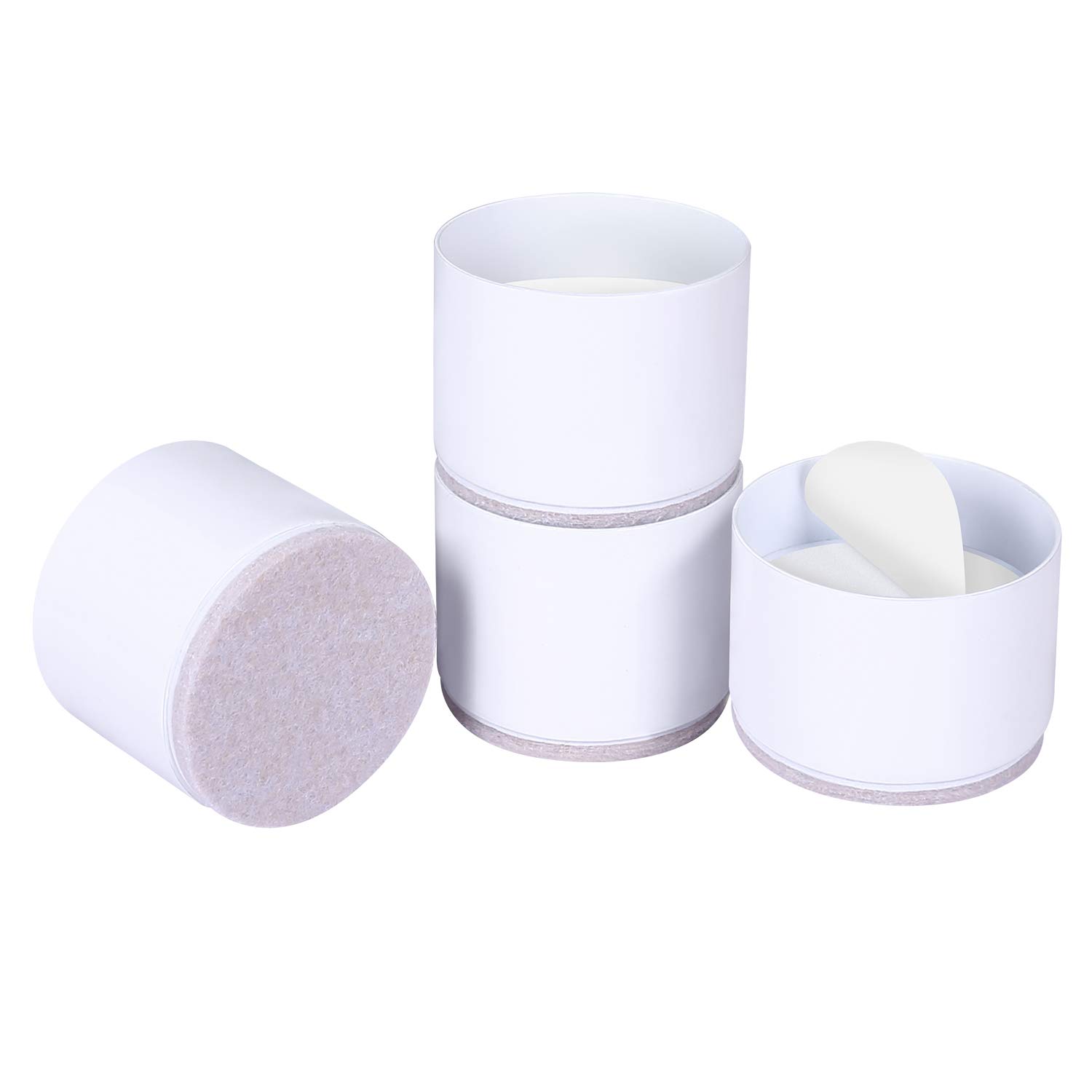 Ezprotekt Bed Risers Heavy Duty Furniture Risers for Sofa Table Couch Lift Height of 1.2 Inches, Bottom Pad Protect Floors, Solid Steel Offer Strong Support, Set of 4 (White, Round) — image 1