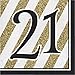 Black and Gold Happy 21st Birthday Party Bundle with Paper Plates and Napkins for 8 Guests