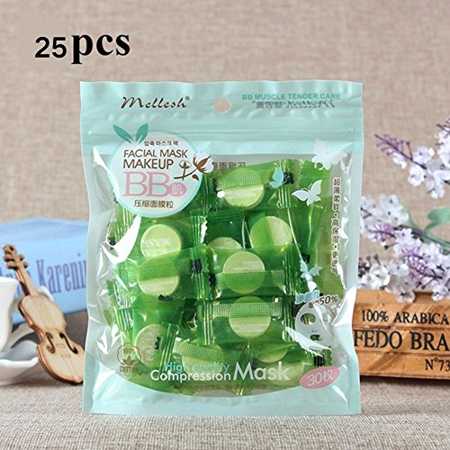 Individually Packed DIY Compressed Mask Sheet Travel Facial Mask Paper Tablet Masque Skin Care Paper 25/40pcs (25pcs)