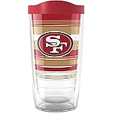 Tervis NFL San Francisco 49ers - Hype Stripes Made in USA Double Walled Insulated Tumbler Travel Cup Keeps Drinks Cold & Hot, 16oz, Classic