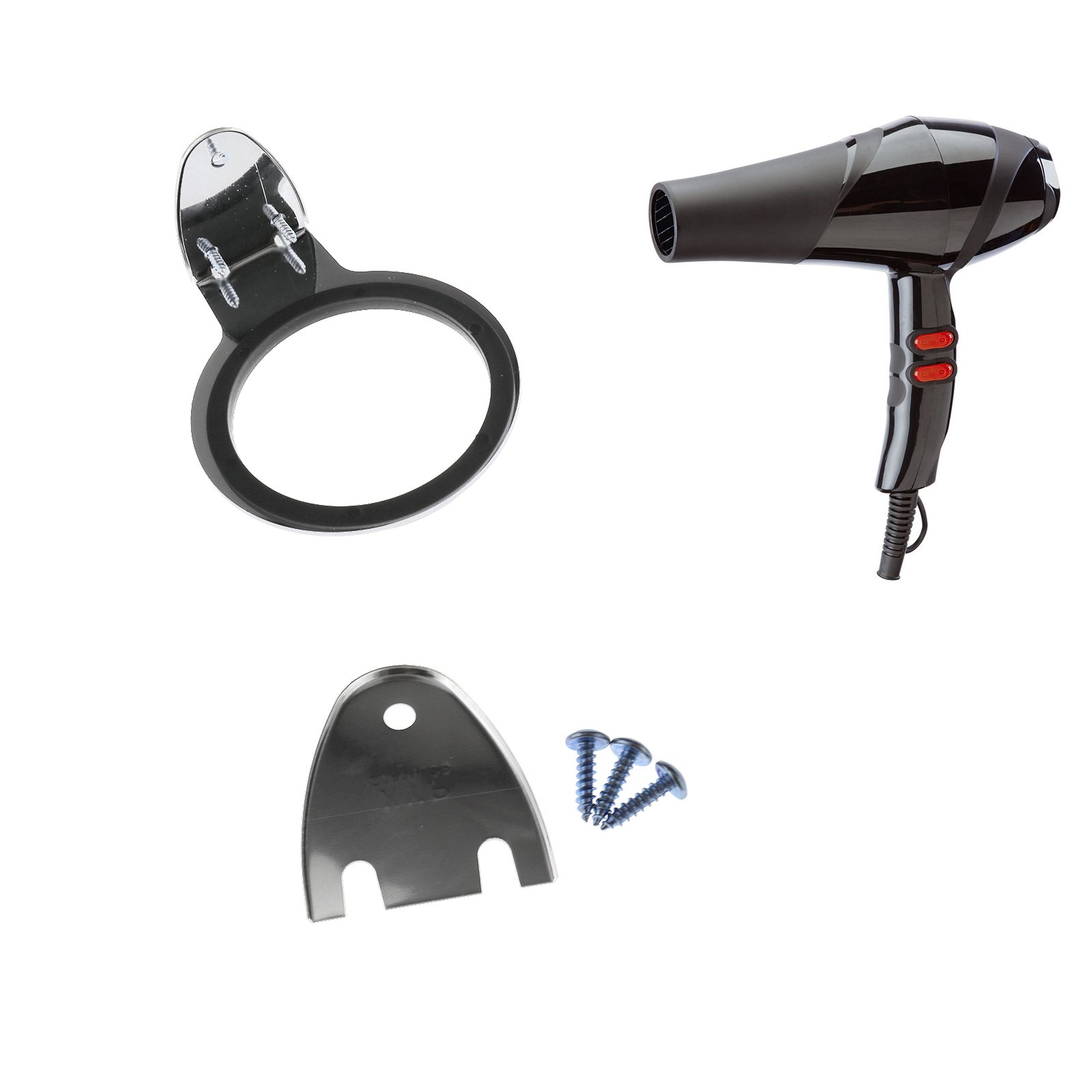 ENET Stainles Steel Hair Dryer Holder Stand Hair Blower Bracket Bathroom Wall Mounted