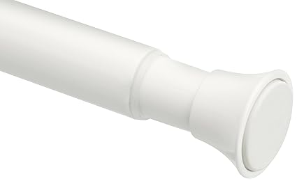 AmazonBasics Shower Adjustable -Length Curtain Tension Rod - 78-108, White