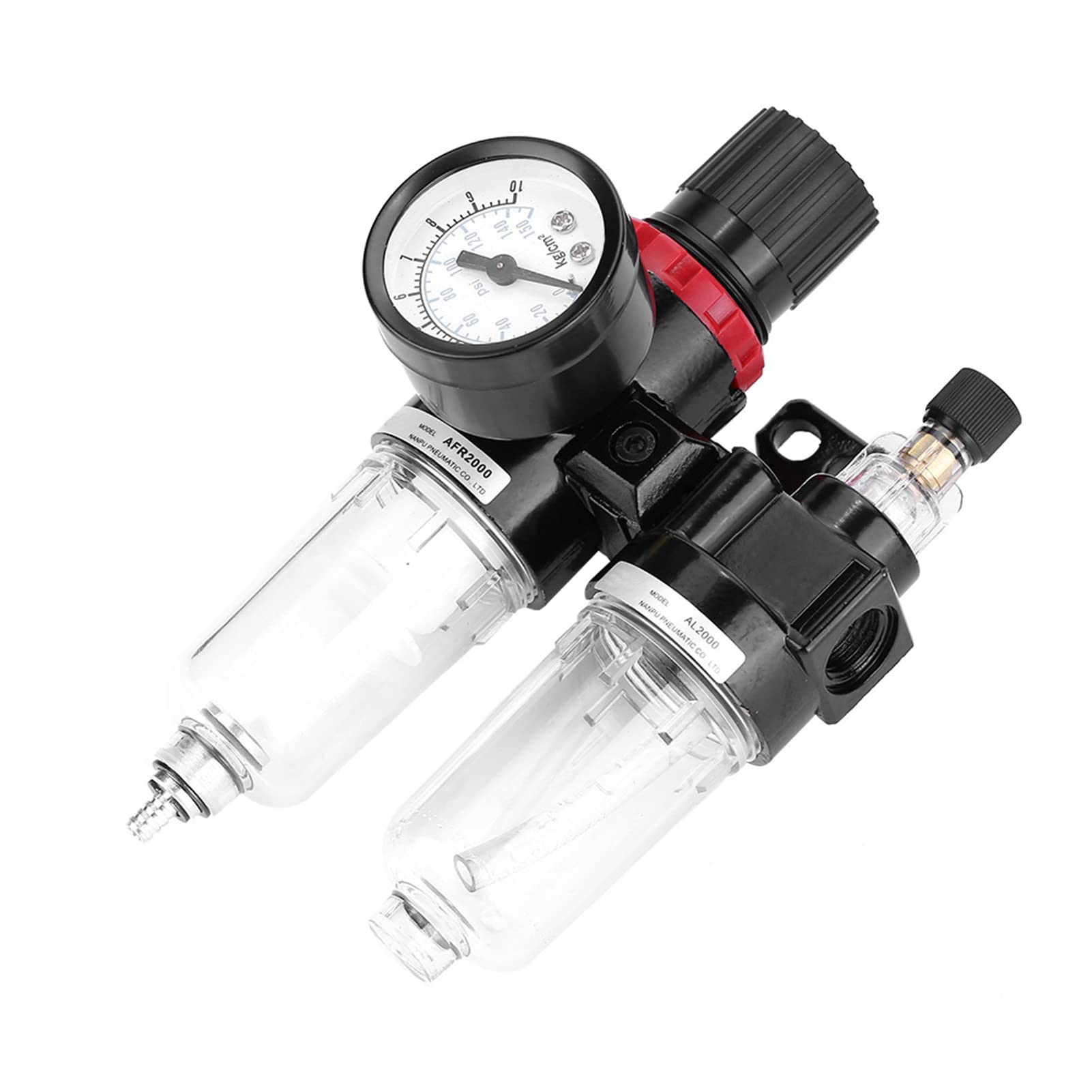 0.05~0.85Mpa Air Filter Regulator with Lubricator, Air Pressure Regulating Filter Oil-Water Separator