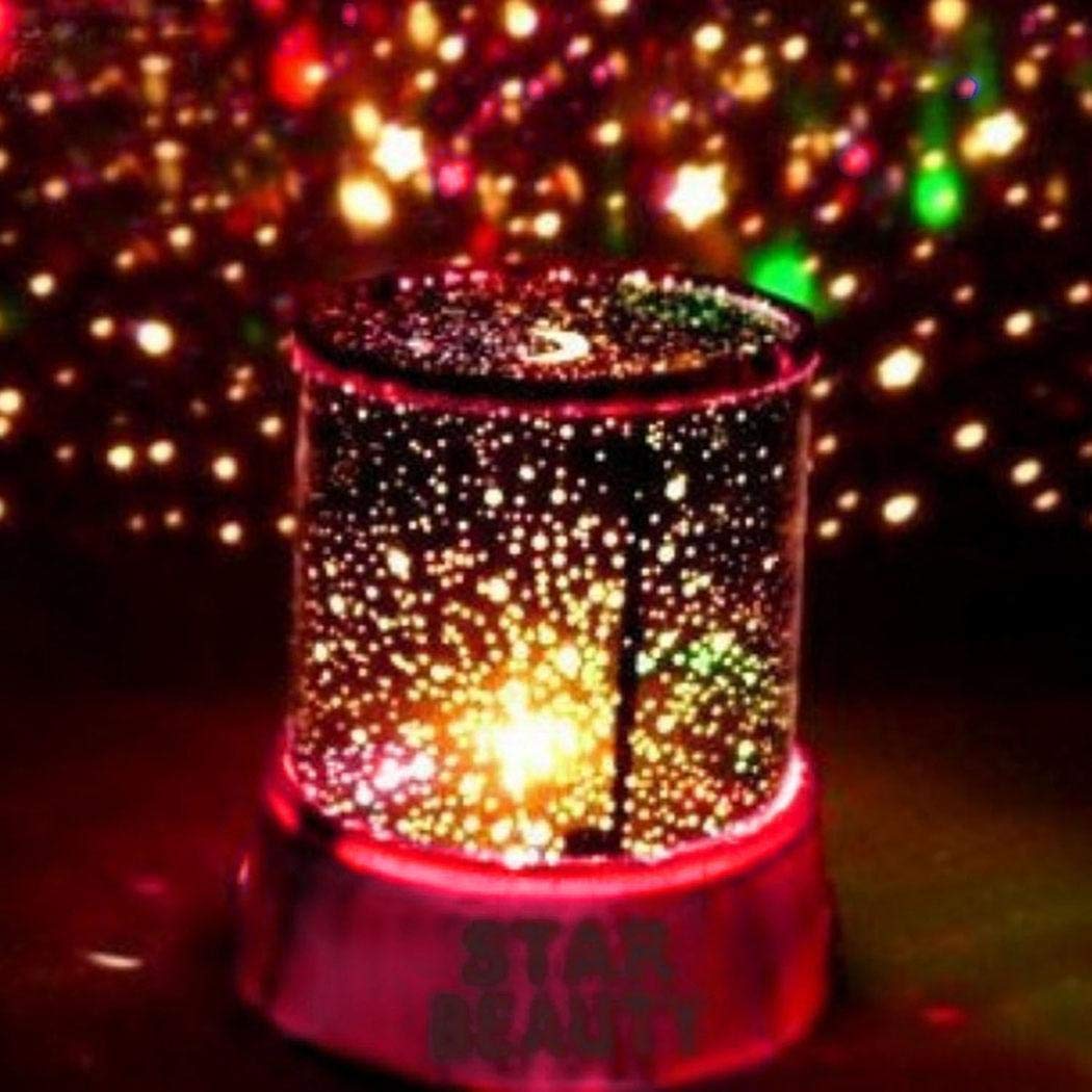 LED Luz Nocturna Star Baby Kids Sleep USB Proyector Rotación Colorida Lámpara de Luz (Rosa)