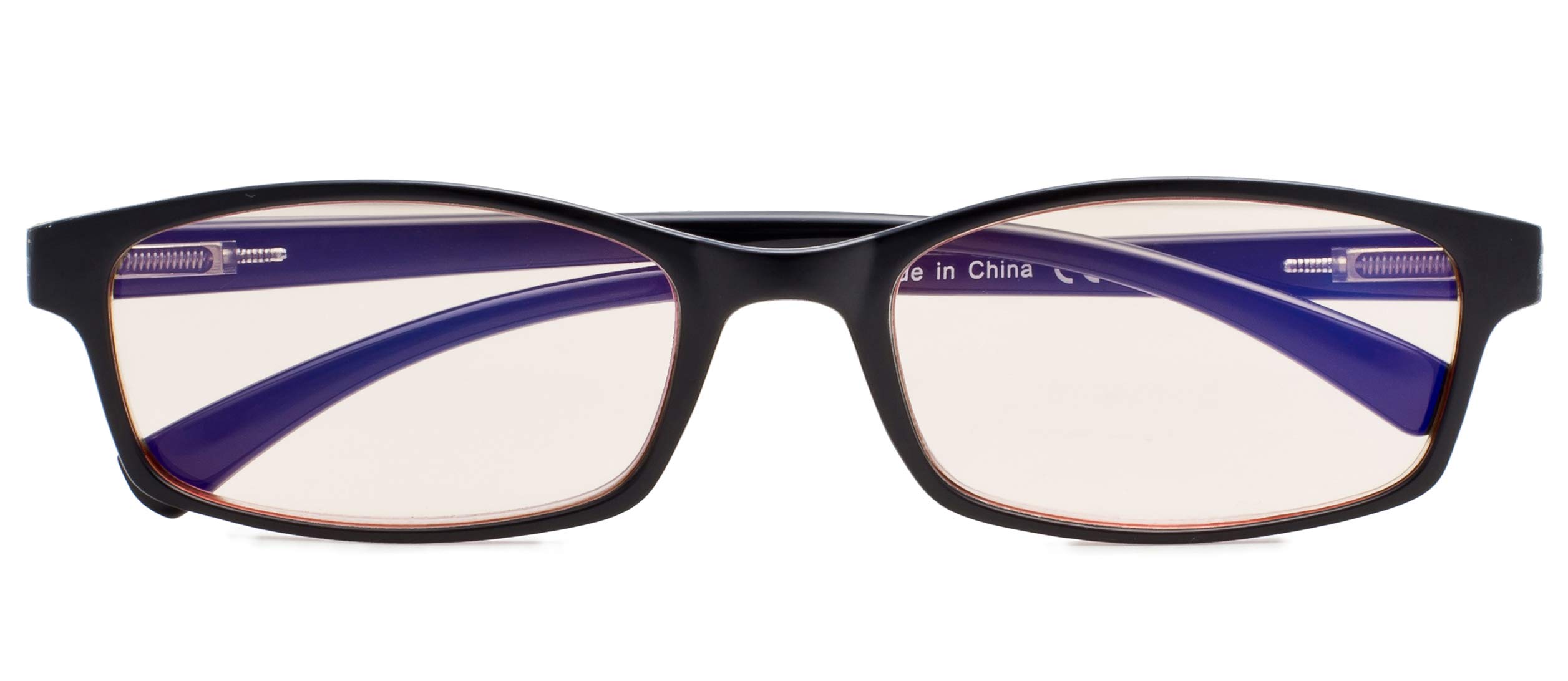 CessBlu Blue Light Filter Glasses,Reduce Eyestrain Readers Reading Eyeglasses Women Men(Black/Clear,+3.00)