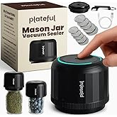 Plateful VacuFresh Vacuum Sealer for Mason Jars, Cordless, 10 Lids Included | Portable electric mason jar vacuum sealer kit for food storage. Fits wide mouth &amp; regular mouth jars, opener &amp; charger.