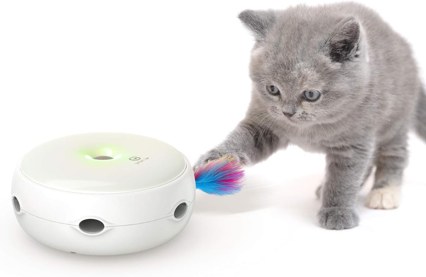 VAVAPet Interactive Cat Toys, Three Modes Day&Night Play Automatic Interactive Cat Toy with Electronic Randomly Stimulates Cat's Senses(Included Battery&Spare Feather)