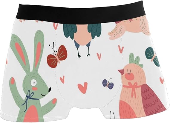 Amazon メンズ下着 メンズボクサーパンツ ハリネズミ ウサギ アニメ かわいい ボクサーブリーフ インナーパンツ 男性下着 吸汗速乾 通気良い 弾力性 前閉じ インナー 贈り物 S ボクサー 通販