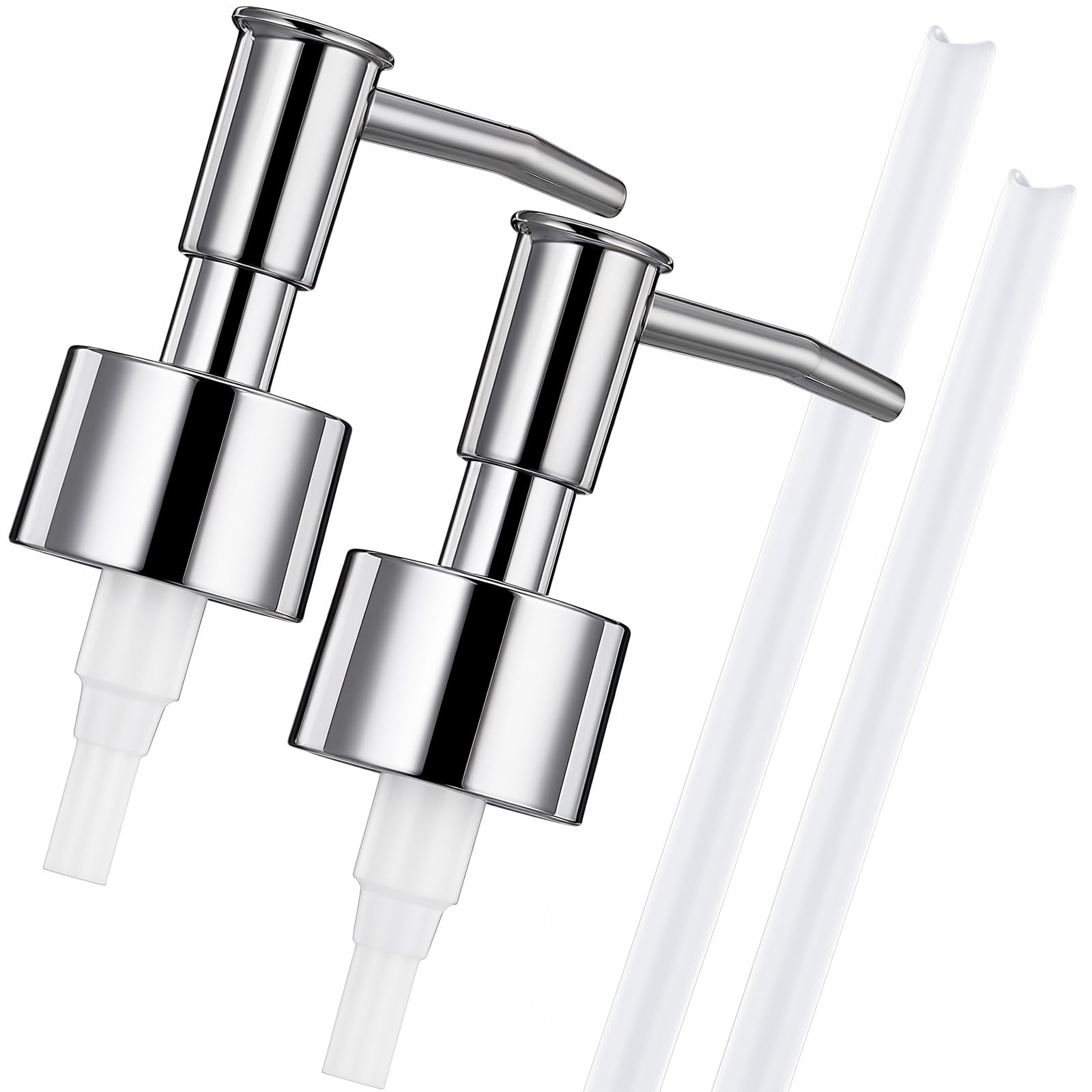 Photo 1 of 2 Pack Lotion Soap Dispenser Pump Replacement Soap Pump Dispenser Head for Liquid Soap Lotion Dispenser Pumps for Regular Mouth Plastic Shampoo Bottle (Silver)