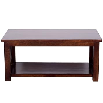 Ringabell Vega Solid Wood Coffee Table (Walnut Finish, Brown)
