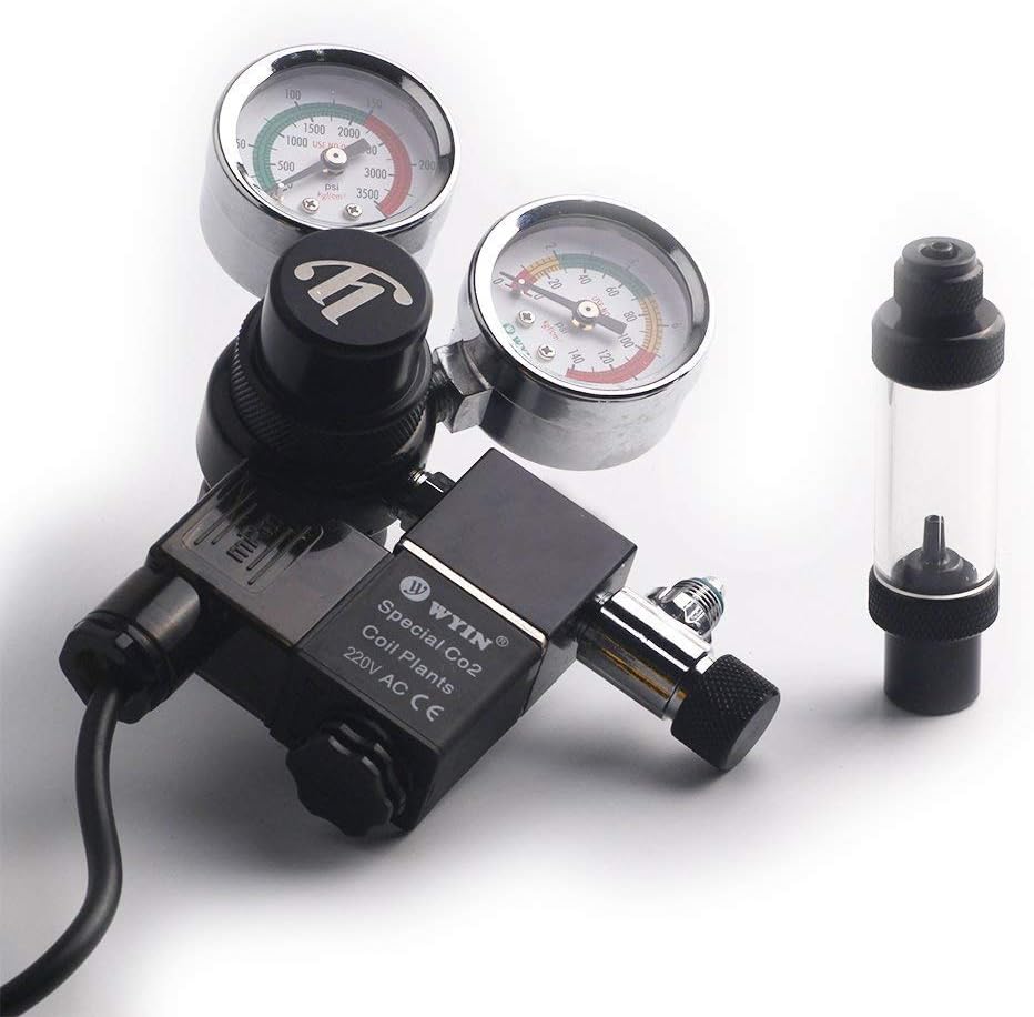 Fzone CO2 Regulator Aquarium Big Dual Gauge Display with Bubble Counter