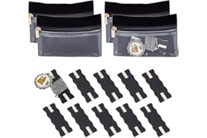 OLYCRAFT 10Pcs Black Portable Tangle-Free Necklaces Organizer with 4Pcs Bags Tangle-Free Jewelry Organizer Necklace Card Hold