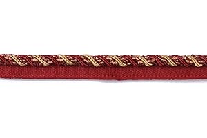 BEL AVENIR 0.27 inch 13Yards Twisted Lip Cord Trim Basic Sewing Luxury Multicolor Handmade Crafts DIY Crafts Decoration Edge Piping Embellishments (Red)