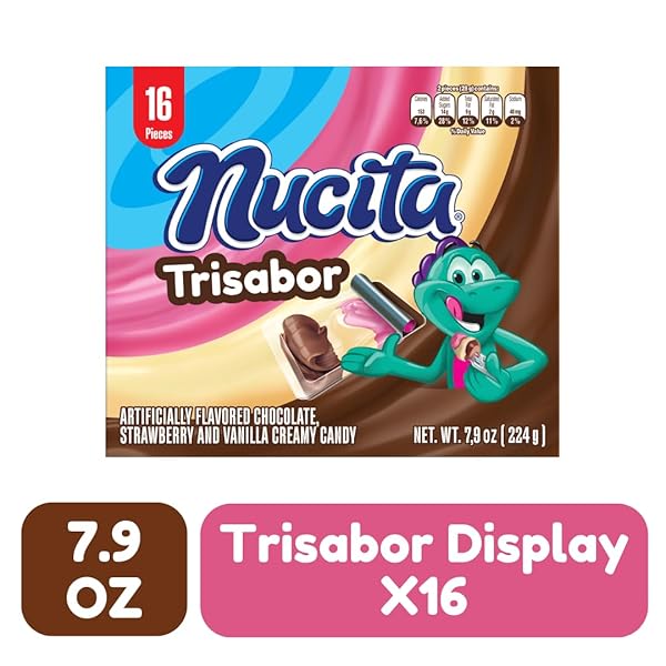 NUCITA TRISABOR, CREAMY CHOCOLATE, VANILLA & STRAWBERRY CANDY, 7.9 OZ (PACK OF 1)