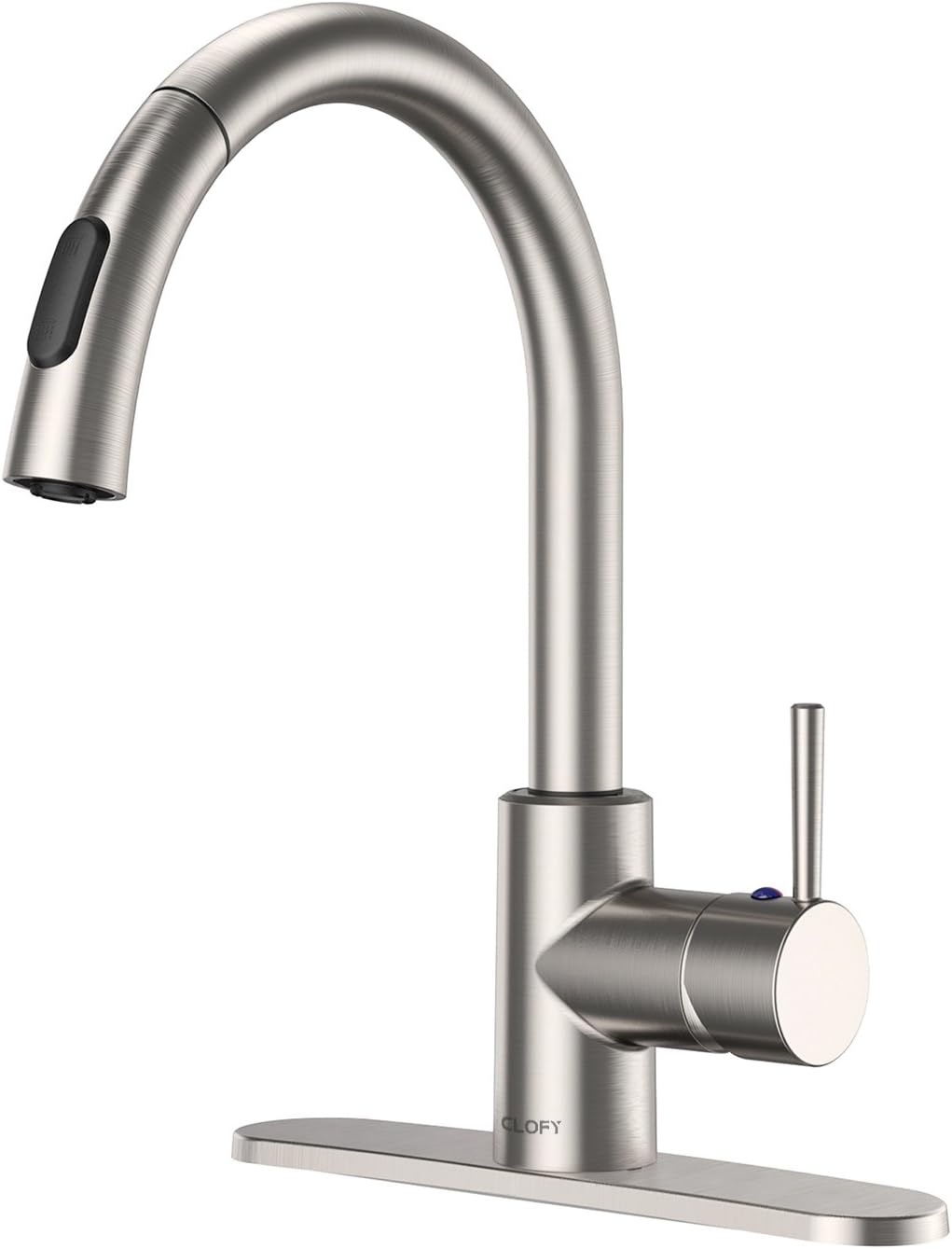 Clofy Commercial Faucets Single Handle Pull Down Spray Kitchen