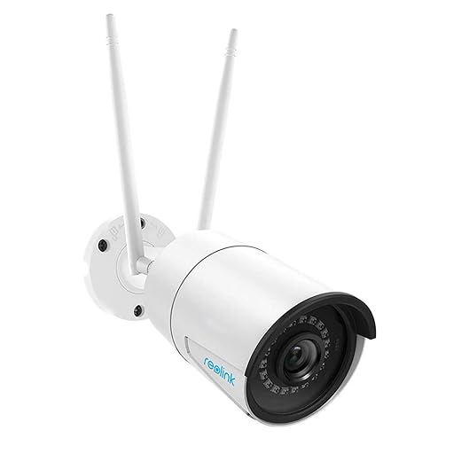 Reolink 4MP Super HD 2.4GHz ou 5GHz Caméra Surveillance WiFi Extérieur IR Infrarouge Vision Nocturne Caméra de Sécurité IP Support Audio avec Fente pour Carte Micro SD RLC-410W（sans Carte SD）