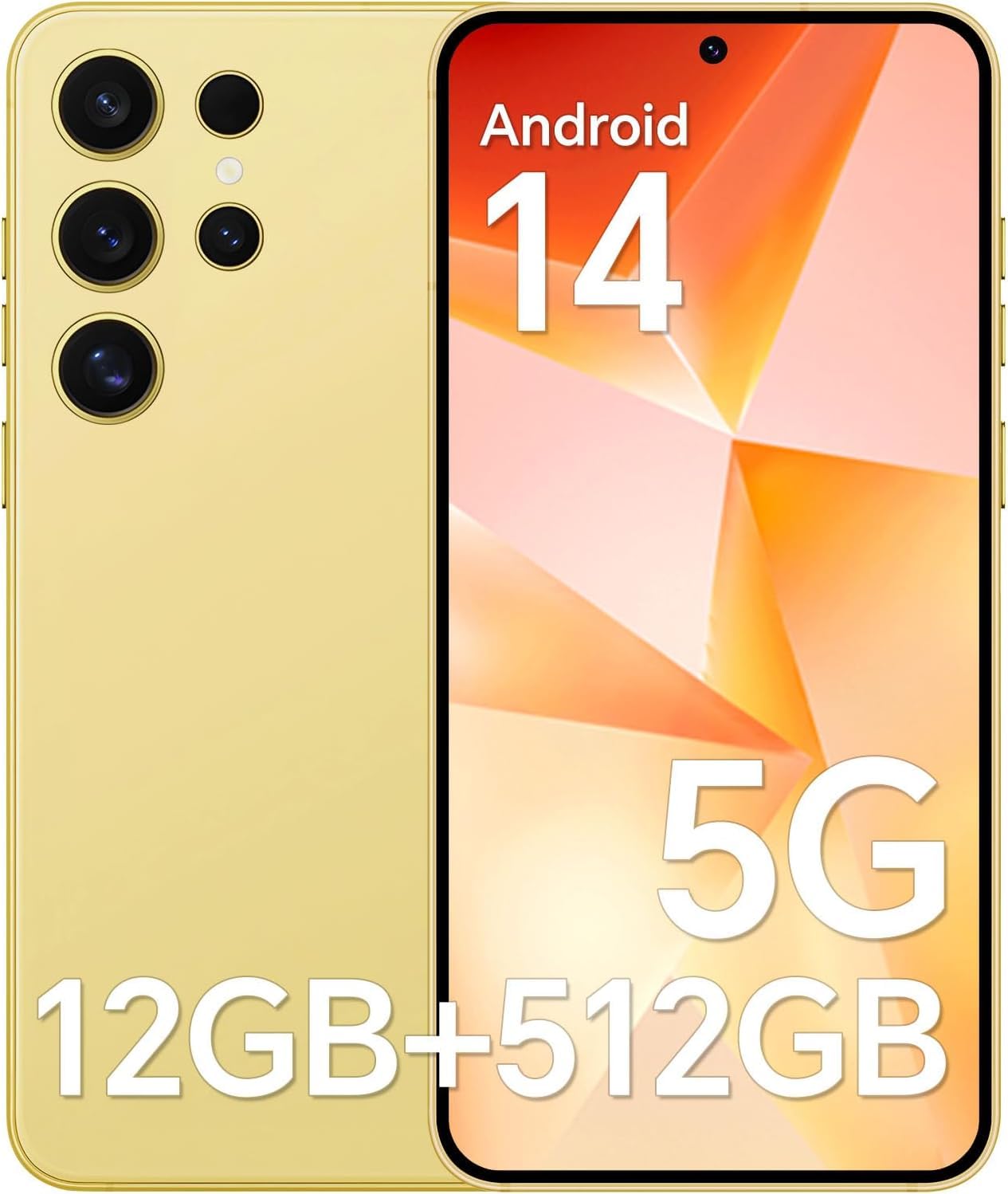 Photo 1 of Unlocked Cell Phone F24 Ultra, 5G Dual SIM Android 14 Smartphone, Snapdragon 888, 12GB+512GB, 6.8'' Cell Phone 3040 * 1440 HD Screen, 48MP+108MP Camera Mobile Phone