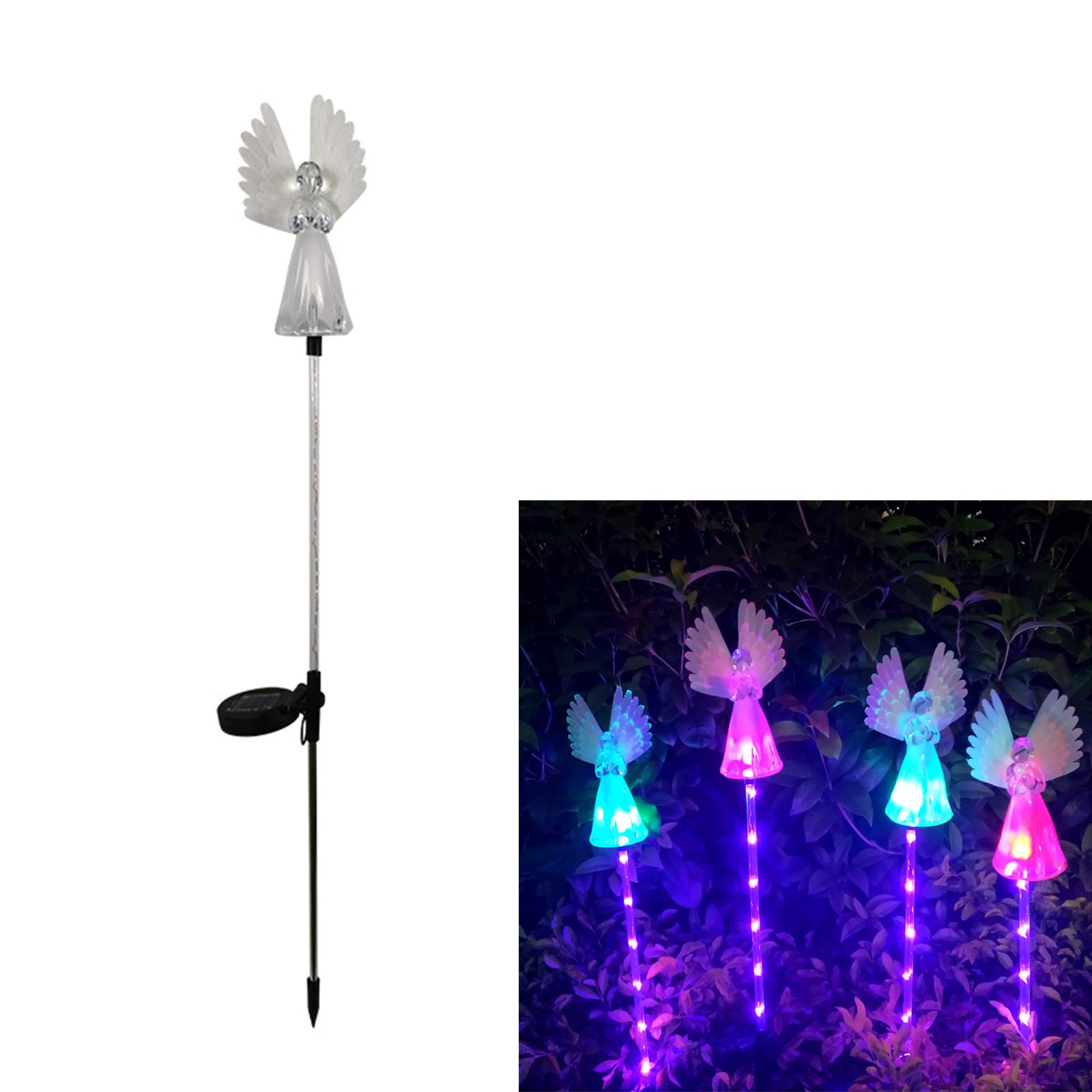 Zjyufy Memorial Solar Angel Garden Ornament - Waterproof Stake Light, Outdoor Hanging Lamp for Landscape Decoration