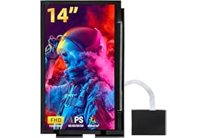 wisecoco 14 Inch LCD Screen for Lian Li O11 Mini PC Case FHD 1920x1080 Laptop Screen Replacement PC Secondary Display HDMI 72