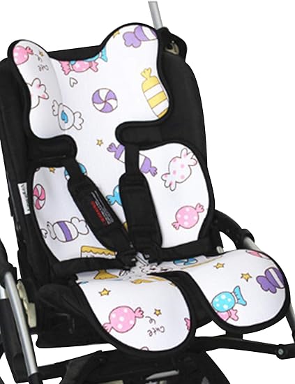 Amazon ドレスヌー ベビーカーシート シンプル ナチュラル 通気性 抗菌 固定フック付き 取付簡単 お出かけ ホワイト ロリポップ 35x75cm チャイルドシート用マット シート ベビー マタニティ 通販