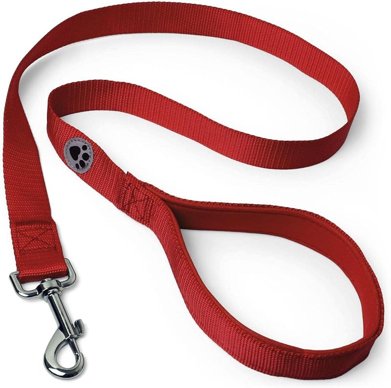 igadgitz Home Padded Handle Dog Lead Leash Red 100cm 3ft 4in