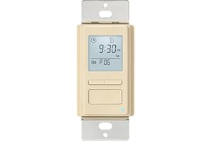 Ortis 7-Day Programmable in-Wall Timer Switch, Auto On/Off at Sunrise and Sunset, 3 Operating Modes and 7 Customizable Schedu