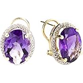 Galaxy Gold GG 10.56 Carat 14k Solid Gold Loren Amethyst Diamond Earrings