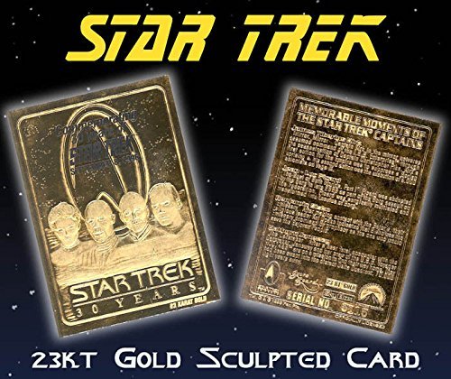 STAR TREK 4-Captains KIRK PICARD SISKO JANEWAY 23K Gold Card 30-Anniversary