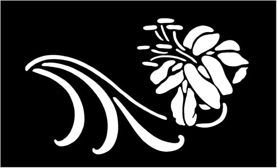 Amazon ステンシルシート 花 Gs 499 ボディジュエリー ステンシル プレート シール マーク デザインシート ダイヤモンドタトゥー ヘナタトゥー フェイクタトゥー トライバル ボディアート グリッター ハロウィン タトゥーシール 通販