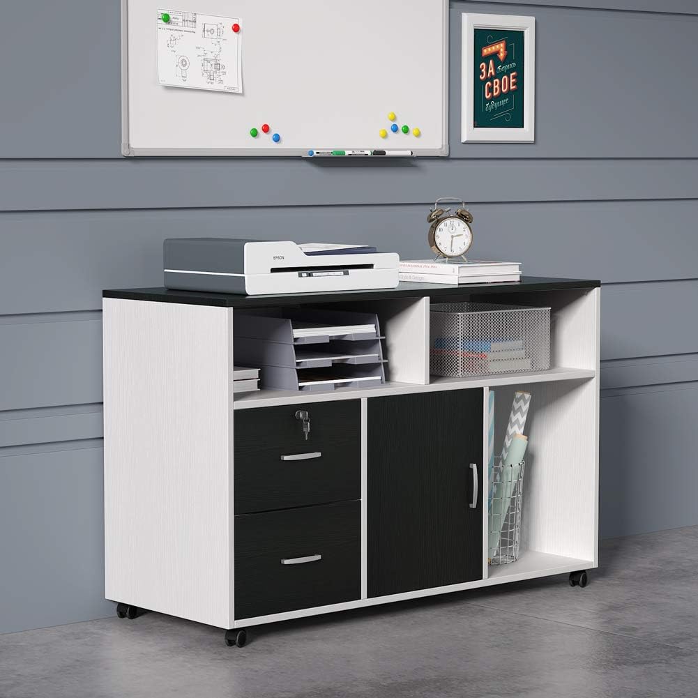 White Wood File 2 Drawer Filing file Lock Office